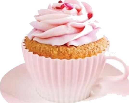 4stk Cupcakeformer formet som Tekopper med Asjett Silicon