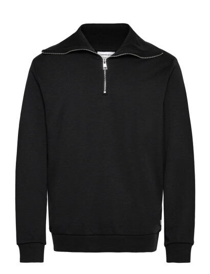 Lindbergh Half Zip Sweat With Oversized Colla - Black - S
