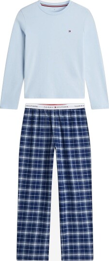 Tommy Hilfiger Long Pj Set - TONAL BLUE PLAID - 152-164