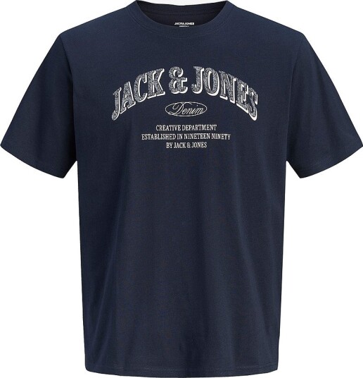 Jack & Jones Plus T skjorte Jjedenver Logo Tee Ss O Neck Sn Pls Blå
