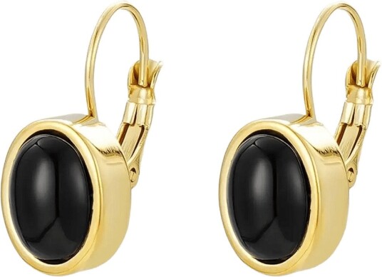 Bud To Rose Retro Earring  Black/Gold   Black   ONE SIZE