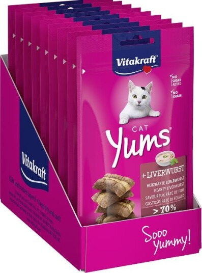 Vitakraft Cat Treats 9 X Cat Yums Liver 40G (Bundle)