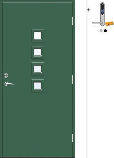 Ytterdør Swedoor Advance-Line Nordic Oslo med Yale Doorman Classic Home
