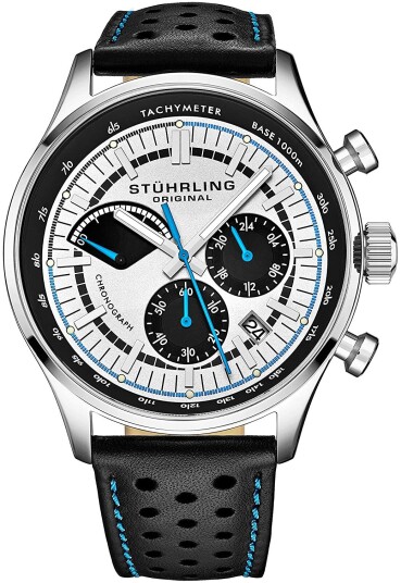 Stührling Original Herreklokke 934.01 Monaco Hvit/Lær Ø42 mm