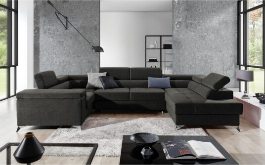 Hjørnesofa Eltap Thiago 342x208x88 cm Sawana 05 Mørk grå Høyre