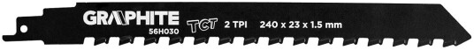 Graphite 56H030 Bajonettsagblad for lettbetong - 240mm, 2 TPI