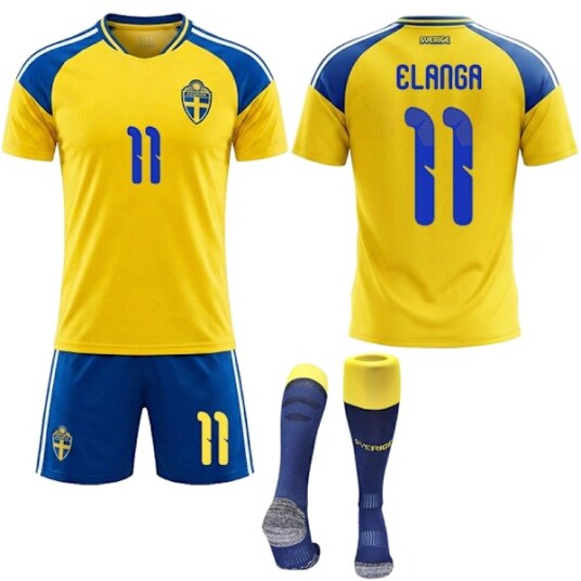 2026 World Cup Sverige Hjemme Barn Voksen Fotballtrøye med Sokker