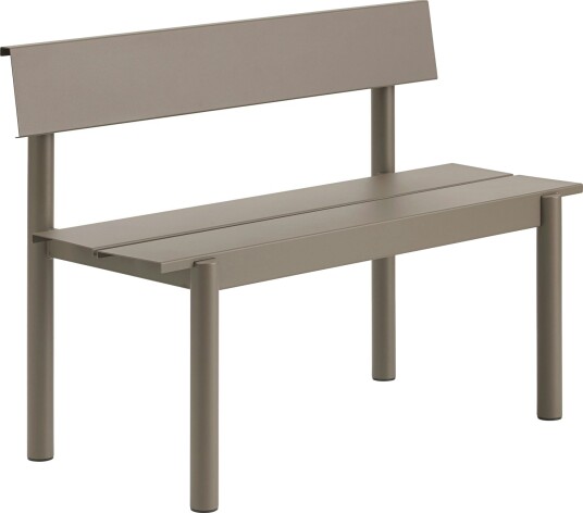 Linear Benk Med Ryggstøtte 110 cm Taupe Linear Benk Med Ryggstøtte 110 cm Taupe