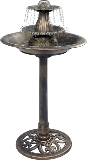 Fuglebad Med Fontene Bronse 50X91 cm Plast Fuglebad Med Fontene Bronse 50X91 cm Plast