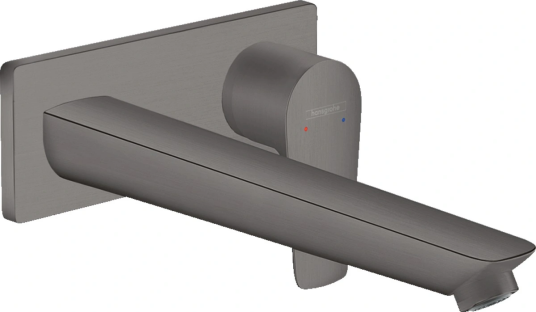 Hansgrohe Talis E servantbatteri Til innb, 22,5 cm tut, Børstet Sort Krom Hansgrohe Talis E servantbatteri Til innb, 22,5 cm tut, Børstet Sort Krom