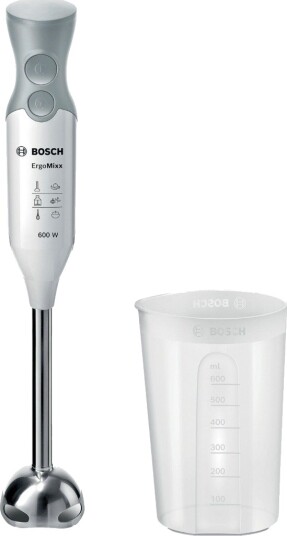 Bosch ErgoMixx 600 W Stavmikser med Turbo-funksjon Hvit/Grå MSM66110 Bosch ErgoMixx 600 W Stavmikser med Turbo-funksjon Hvit/Grå MSM66110