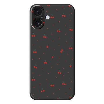 iPhone 17 TPU deksel med kirsebærmønster   svart