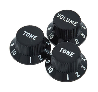 Fender Vol&Tone Original Stratocaster Potiknöpfe Set schwarz Fender Vol&Tone Original Stratocaster Potiknöpfe Set schwarz