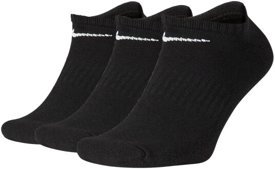 Nike Everyday Cushioned No Show Training Socks ( 3pk ) Black/White XL