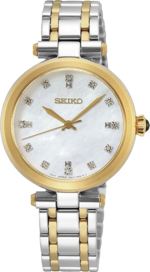 Seiko, Basic dameklokke med diamanter og stållenke Seiko, Basic dameklokke med diamanter og stållenke