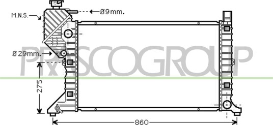 PRASCO ME915R004 Radiator motorkjøling PRASCO ME915R004 Radiator motorkjøling