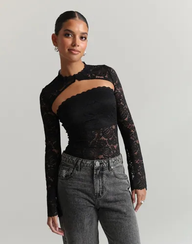 Nelly Svart Lace Bolero Tube Top