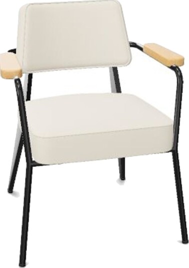 Vitra Fauteuil spisestol snø/naturlig eik/dyp Sort