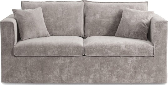 Travstad 3 seters sovesofa med HVILA overmadrass 140x200 cm latex med vaskbart trekk Grå/hvit