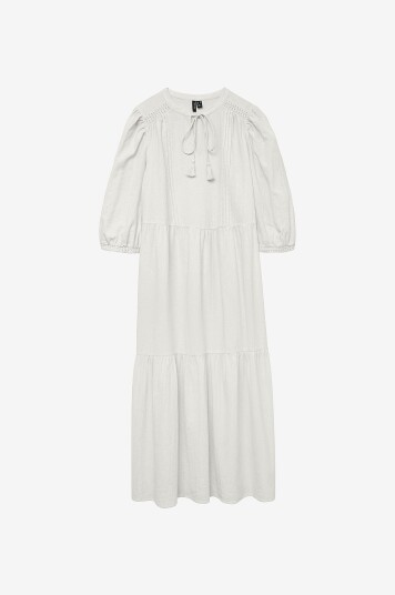 Vero Moda - Kjole vmPretty 3/4 Long Dress Wvn - Hvit
