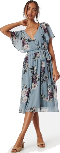 Goddiva Flutter Floral Midi Dress