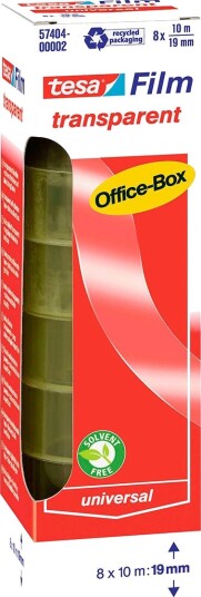 Tesa Kontortape 19mm x 10m Transparent 8 pack