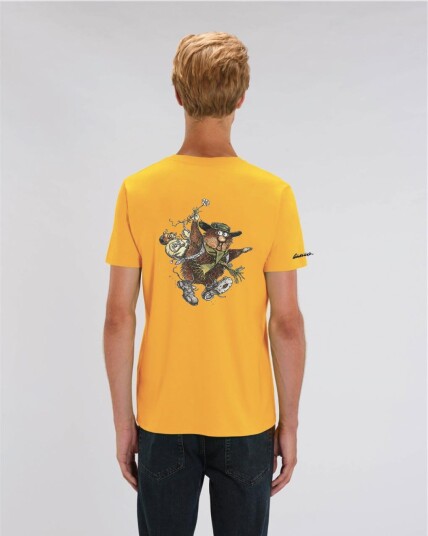 Huset Aukrust Ludvig med prestekrage Spectra yellow t skjorte Large