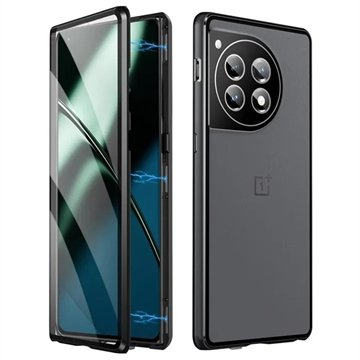 OnePlus 12 Magnetic Deksel med Herdet Glass Svart