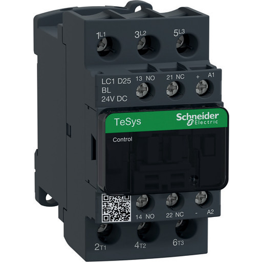 Schneider Electric Tesys d contactor lc1d25bl 3p(3 no) - ac-3 - <= 440 v 25 a - 24 v dc coil (3389110361773) Schneider Electric Tesys d contactor lc1d25bl 3p(3 no) - ac-3 - <= 440 v 25 a - 24 v dc coil (3389110361773)