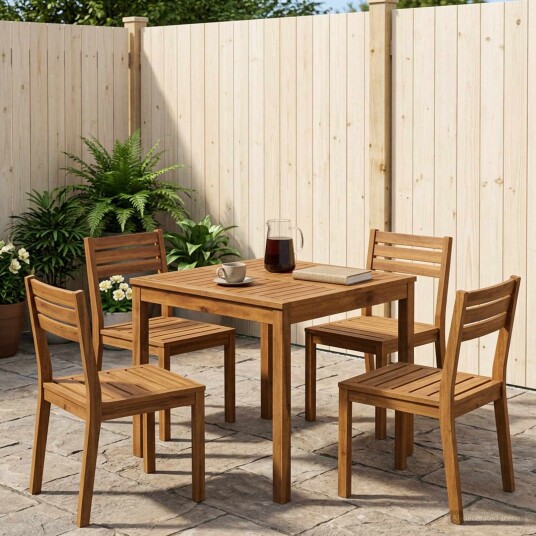 vidaXL Hage middagsbord Naturlig 70 x 68,5 x 75 cm Solid akasietre