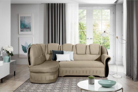 Seksjon Eltap Lord 243x180x112 cm Monolith 09 Mørk Beige Venstre