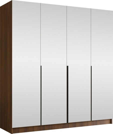 Herrljunga Garderob med Speil 200x215 cm - Svart/Speil