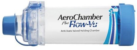 Aerochamber PlusFlow Vu munnstykke inhalasjonskammer med munnstykke voksen 1 stk