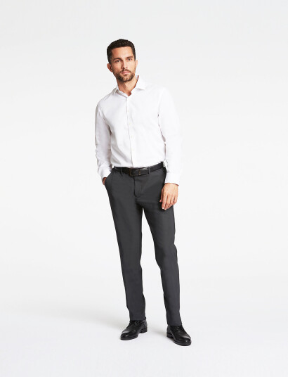 Lindbergh Black Technical :Cut Away Collar, Tailor - White - M
