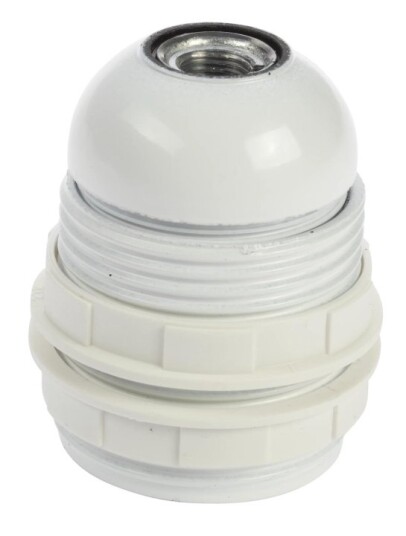 Nordic Quality Lampsockel E27 med lampskärmsring Vit