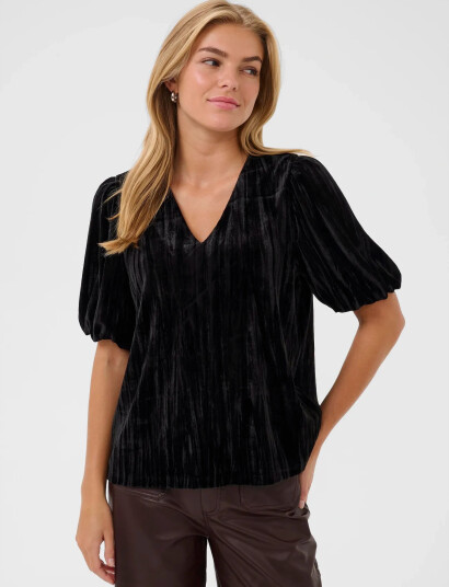 Kaffe Kaelva Jersey Blouse - Black - XS