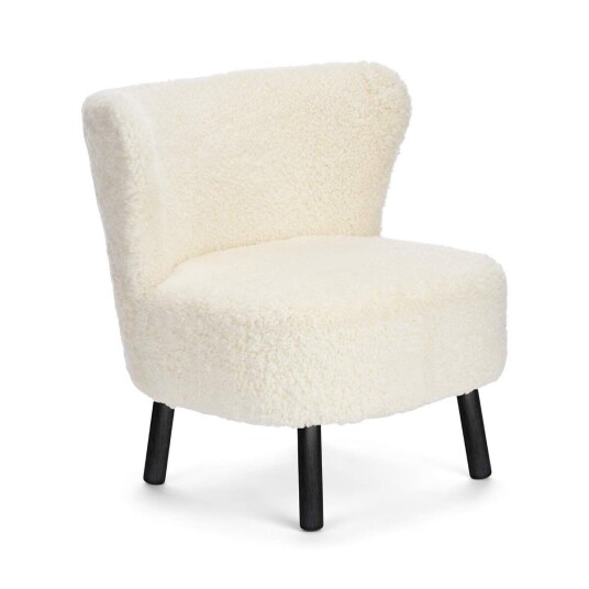 Natures Collection Emil Lounge Chair Korthåret Hvit Svart bøk Natures Collection Emil Lounge Chair Korthåret Hvit Svart bøk