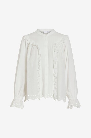 Vila - Bluse viAnglassi L/S Shirt - Hvit