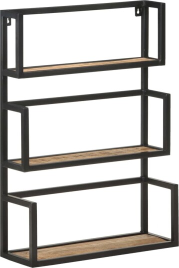 vidaXL Vegghylle 60x20x85 cm grovt mangotre