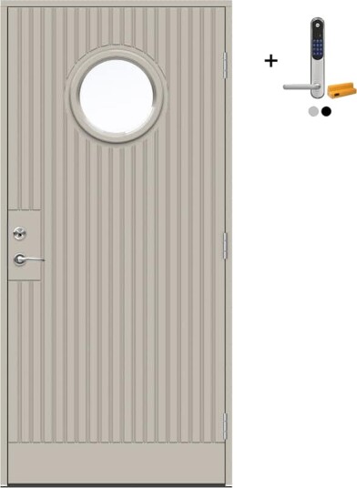 Ytterdør Swedoor Advance-Line Nordic Geilo med Yale Doorman Classic Home