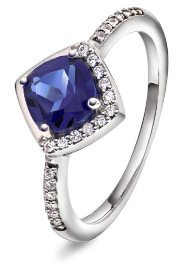 Pan Jewelry Ring i 925 sølv med blå zirkonia