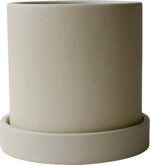 Dbkd Grow krukke Ø10 cm med fat Sandy creme Dbkd Grow krukke Ø10 cm med fat Sandy creme