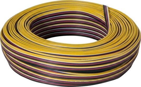 100m RGBCCT kabel   6x0,35mm² 12V 24V til LED strip