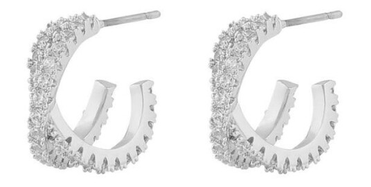 Snö Of Sweden Fanny Double Oval Earring Silver/Clear Snö Of Sweden Fanny Double Oval Earring Silver/Clear