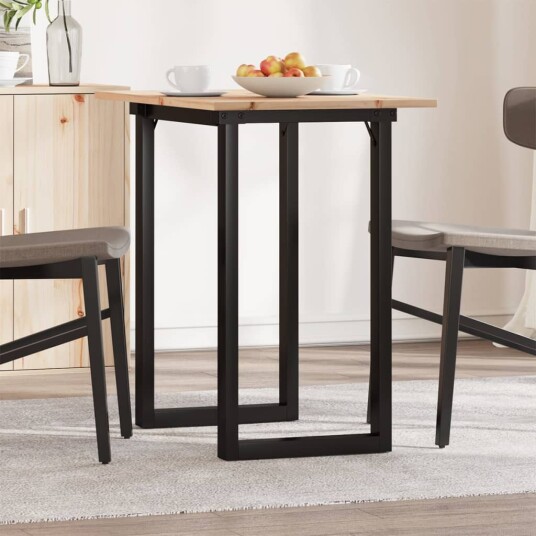 Spisebord O-ramme 80x50x75 cm heltre furu og støpejern 3282672 Spisebord O-ramme 80x50x75 cm heltre furu og støpejern 3282672