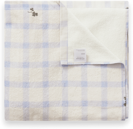 Garbo&Friends Gingham Sorrel Blue Terry badehåndkle 100x150 cm