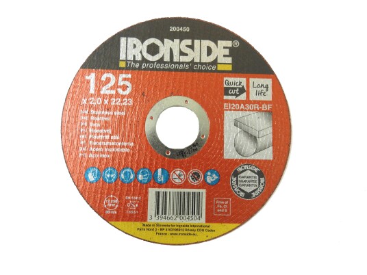 Ironside 200450 Kappeskive 125 mm F41 EI20 Inox 125 x 2,0 x 22 mm Maskintilbehør & forbruk