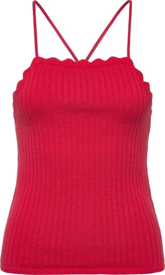 Monki Open Back Knitted Top Red XS Monki Open Back Knitted Top Red XS
