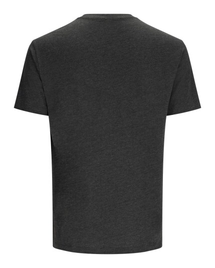 Simms Stacked Logo Bass T Shirt Charcoal Heather Simms Stacked Logo Bass T Shirt Charcoal Heather