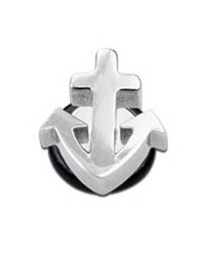Laser Cut Silver Anchor Fake Plugg Laser Cut Silver Anchor Fake Plugg